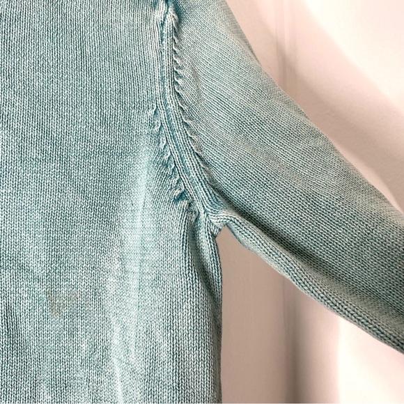 Tyler Boe Green Cotton Knit Back Button Sweater - Picture 6 of 12